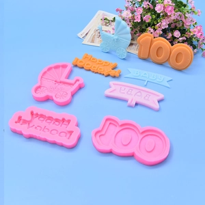 Set stampi in silicone per decorazione torta di compleanno neonato 100 giorni