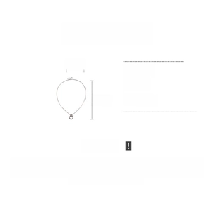 Detailed size measurement showing 82cm length and 3.2cm width of the geometric necklace