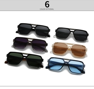 Dettagli degli occhiali da sole squadrati vintage stile aviator in sei diversi colori