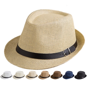 Cappello Fedora Classico Paglia Carta Con Cintura Ecopelle Fibbia Metallo Traspirante Estate Spiaggia Protezione Solare Per Uomini Donne
