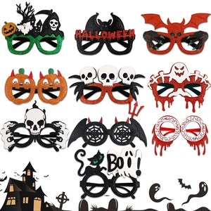 Halloween Party Glasses For Kids Adult Horror Pumpkin Ghost Bat Skull Eyewear Glitter Photo Props Costume Accessory