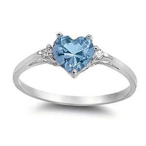 Heart Ring For Women Copper Inlaid Cubic Zirconia Romantic Minimalist Elegant Colorful Gemstone Statement Jewelry Gift