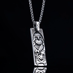 Pendentif guerrier Viking Odin en acier inoxydable avec chaîne vénitienne pour homme
