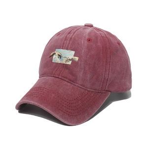Casquette De Baseball En Coton Délavé Vintage Imprimé Mains Création D'Adam Usé Réglable Hip Hop Streetwear Chapeau Unisexe