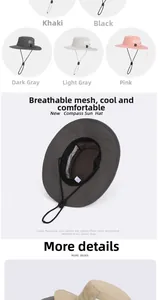 Detail view of quick-dry sun hats featuring breathable mesh and adjustable chin straps