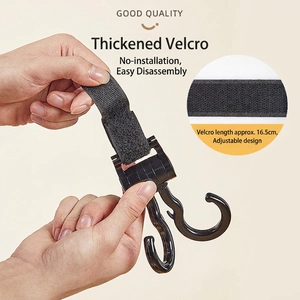 Universal electric bike double hook with 16.5cm thickened adjustable velcro strap