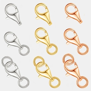 Three-color silver gold rose gold lobster clasps in single and double ring variants