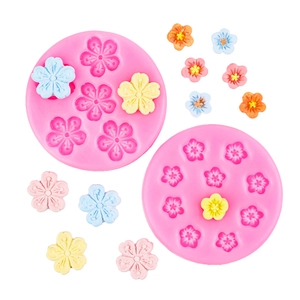 Pink silicone mold for DIY plum and cherry blossom fondant cakes and resin art