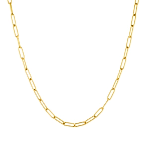 Minimalist 18K gold plated stainless steel paperclip chain necklace for women