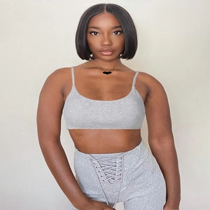 Plus Size Women Camisole Top And High Waist Pants Polyester Spandex Ribbed Knit Slim Fit Backless Casual Streetwear