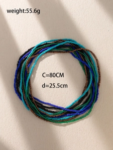 Bohemian colorful beaded waist chain details with weight 55.6g and 80cm length specs