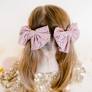 Girls Bow Hair Ties Hollow Out Eyelet Fabric Elastic Hair Bands Sweet Princess Hair Scrunchies For Kids Toddlers