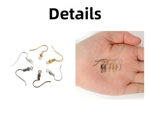 Detailed close-up of colorful DIY fishhook earring wires with coil and ball ornaments