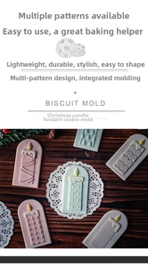 Detailed Christmas candle shaped fondant molds for festive cake and cookie DIY baking