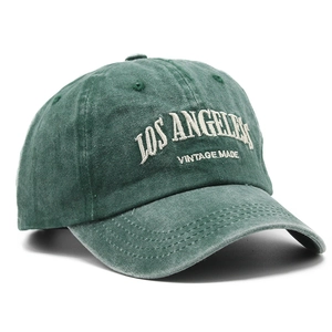 Washed Cotton Baseball Cap Distressed Embroidered Letters Retro Outdoor Adjustable Sunshade Hat For Men And Women