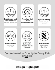 Detail of 200-needle knit cotton socks with high-elastic Lycra and breathable fabric