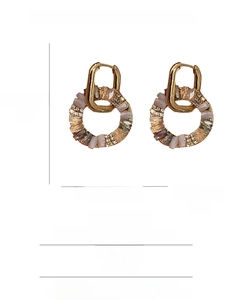 Detailed size chart for gold zircon hoop earrings with length and width dimensions