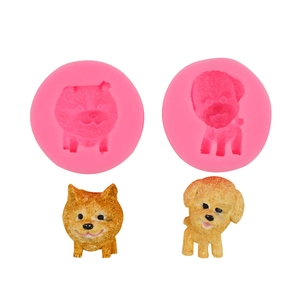 Moules en silicone détaillés pour Shiba Inu et Caniche pour décoration de gâteaux DIY