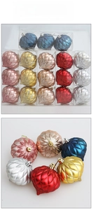 Detail of Christmas ornament set with glitter lattice patterns and metallic finishes