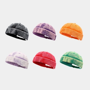 Bonnets docker en denim délavé en six couleurs vintage avec sangle réglable