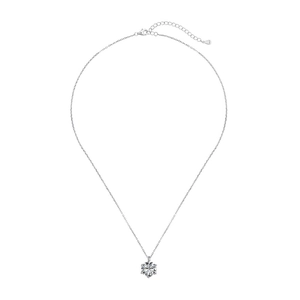 Elegant S925 sterling silver necklace featuring a brilliant round cut solitaire pendant