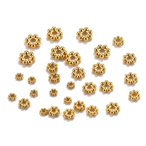 Golden stainless steel snowflake flower spacer beads for DIY jewelry making and crafts