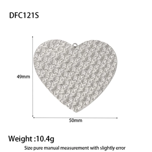 Detailed size view of silver textured heart pendant measuring 49mm by 50mm