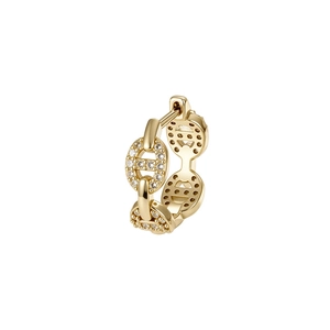 Boucles d'oreilles créoles dorées luxe avec zircons scintillants et design chic