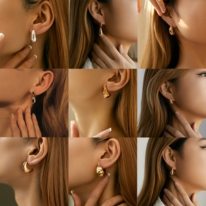 Chique 18K vergulde druppeloorbellen collectie met diverse geometrische ontwerpen