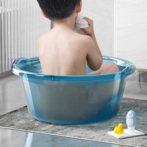 Bassine De Lavage En Plastique Transparent Grande Capacité Multifonctionnelle Baignoire Bébé Pour Salle De Bain Maison