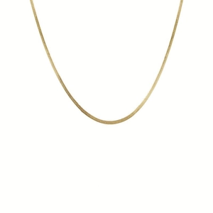 Elegant gold titanium steel flat snake chain necklace with minimalist choker design
