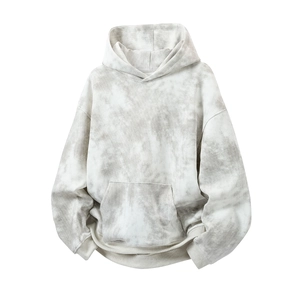 Men Hoodie Tie Dye Acid Wash Oversized Dropped Shoulder Kangaroo Pocket Drawstring Streetwear Casual Adult Loose Fit