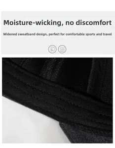 Gros plan détaillé de la large bande anti-transpiration à l'intérieur de la casquette noire