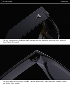 Close-up of cat-eye sunglasses with metal triangle rivet and high-quality durable hinges