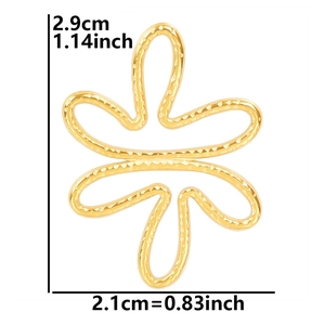 Detailed dimension guide for 18k gold plated stainless steel floral pendant charm