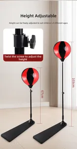Detail showing adjustable height of 67cm to 103cm for kids inflatable punching ball stand