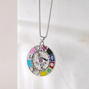 Evil Eye Amulet Pendant Necklace Colorful Enamel Zircon Copper Bohemian Lucky Symbols Jewelry For Women