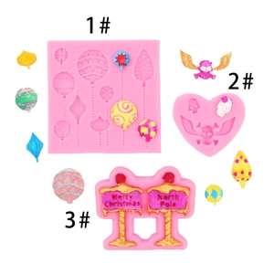 Christmas Halloween Silicone Mold Road Sign Balloon Heart Skull Shapes For Fondant Cake Resin DIY Craft Decor