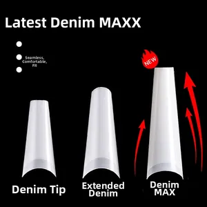 Detailed comparison of long, extra long, and MAX coffin style clear false nail tips