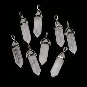 Zeshoekige Kolom Kristallen Hanger Natuursteen Punt Kogelvorm DIY Ketting Accessoires Healing Reiki Energie Sieraden