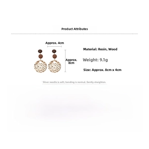 Detailed view of bohemian resin leopard print earrings with dimensions 8cm by 4cm