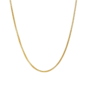 Minimalist 18K gold-plated stainless steel snake chain necklace on white background