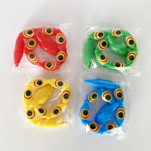 Articulated plastic snake toys in four colors with realistic jointed bodies and patterns