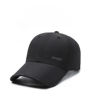 Detail of lightweight breathable sport cap showing side vents and gray sport embroidery