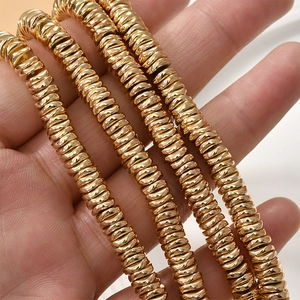 Strands of 6x1mm golden wave hematite spacer beads for DIY jewelry making sets