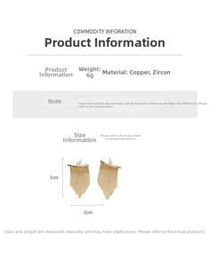 Détails des boucles d'oreilles à franges plaquées or 14K avec zircons et poids de 6g