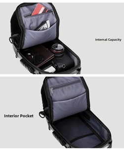 Detailed interior of a cross-body chest bag with large capacity and security code lock