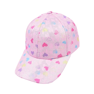 Rosa Herz-Baseballkappe mit Glitzer-Finish für Kinder Sonnenschutz im Freien