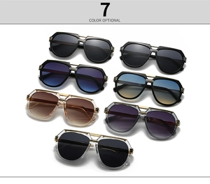 Detailed collection of pilot sunglasses featuring seven gradient lens color options