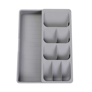 Expandable Cutlery Drawer Organizer Plastic Kitchen Utensil Storage Box Divided Silverware Tray For Drawer Organization